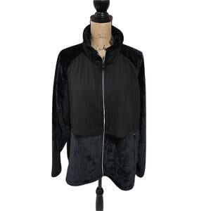 Free Country black super soft fleece jacket plus size‎ 2X new!!